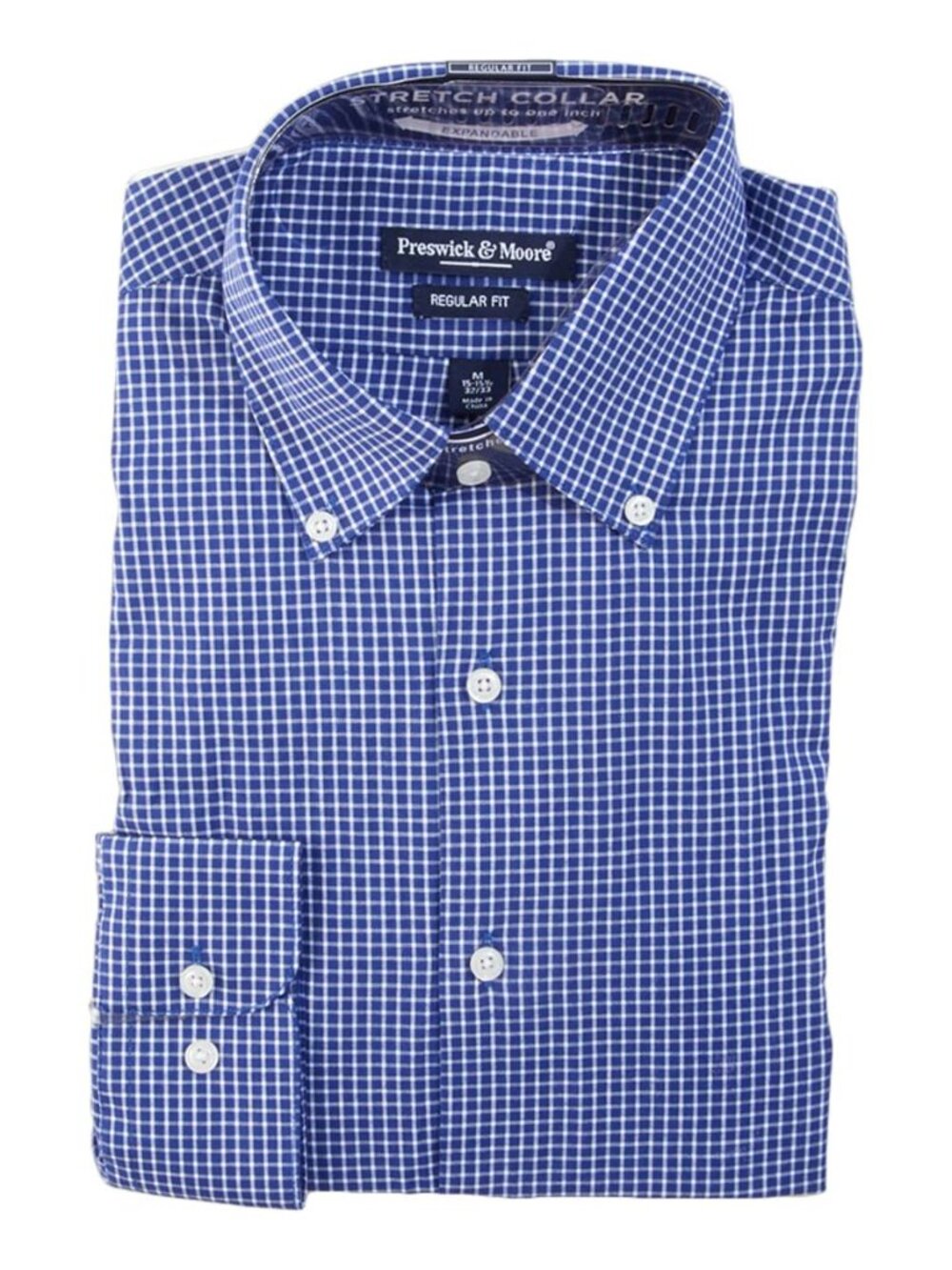 Preswick & Moore® Mens Regular Fit Stretch Dress Shirt